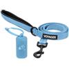 Best Pet Supplies Voyager Guinzaglio riflettente per cani con manico in neoprene e dispenser riutilizzabile in rete porta sacchetti di Best Pet Supplies, Baby Blue, taglia M