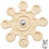 HINGTAI Giocattoli da masticare per cincillà, giocattoli per porcellini d'India in legno naturale per digrignare i denti, giocattoli da masticare per criceti rotanti a forma di fiocco di neve, accessori per