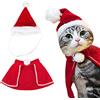 Lifreer - Costume natalizio per animali domestici, con mantello e cappello di Natale, regolabile, ideale come regalo per cani e gatti