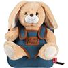 PERLETTI - Zaino Bambina Bambino 3 4 5 Anni - Peluche Coniglio Beige - Zainetto Borsa Effetto Jeans Bimbo Bimba Scuola Asilo Viaggi - Cartella Scolastica Morbida - 21X27X9 cm (Coniglietto)