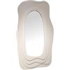 DRW Specchio da parete di design moderno rettangolare a forma di legno bianco 90x4x165 cm