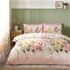 Catherine Lansfield Set copripiumino matrimoniale reversibile con federe, motivo floreale, rosa
