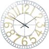 DRW Orologio da parete in ferro e lancette in alluminio grigio e oro 98 x 4,5 x 98 cm