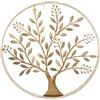DRW Ornamento da parete di un albero di metallo in oro 80x5x80 cm