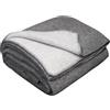 LYHome Coperta Lana - Pura e Calda Copriletto per Divano Letto Singolo, Plaid Invernale Autunnale, Coperte da Viaggio Esterni Campeggio Militare Esercito (150x215 cm | Grigio Chiaro - Grigio)