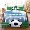 Leleyouzer Copripiumino da Calcio 135×200 cm,Biancheria da Letto con Stampa Calcio per Bambini,Copripiumino con Stampa Calcio 3D + 2 Federe 50 x 75 cm(Football 3)