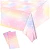 XIEJ Tovaglia arcobaleno per feste, rosa, 137 x 275 cm, rettangolare, impermeabile, per bambini, ragazze, ragazzi, compleanni, feste, decorazioni