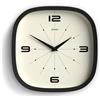 Jones Clocks® Pulsar Orologio a parete | Orologio retro quadrato arrotondato | 25cm | Nero | Look di design interessante per cucina, soggiorno o ufficio