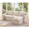 HomeTown Market Copridivano In Tessuto Resistente, Compatibile Con IKEA Ektorp Sofa. Divano Non Incluso (Chaise 4 posti poliestere beige)