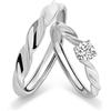 Meissa Anelli di Fidanzamento per Donna, Set di Fedi Nuziali in Argento Sterling per Uomo e Donna, Anelli a Spirale per Coppie, Anelli Abbinati con Zirconia Cubica