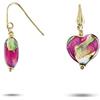 Venetiaurum - Orecchini con Pendenti a Cuore in Vetro originale di Murano e Argento 925 - Gioiello made in Italy certificato