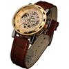 SEWOR Mens Hollow Skeleton Carving Orologio da polso meccanico a mano (Oro)