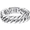 Richsteel Cuban Link Catna Cubana Bracciale in metallo 8mm 12mm 17mm Larghezza, Bracciale Catena 19cm 21cm 23cm Lungo, in Acciaio inossidabile Argento Nero Oro