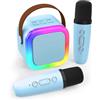 Koolcover Mini macchina per karaoke per bambini e adulti, altoparlante Bluetooth portatile con 2 microfoni wireless, giocattoli regalo di compleanno per ragazze dai 4, 5, 6, 7, 8, 9, 10 + feste in