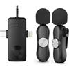 EVARY Microfono Wireless per iPhone, Android, Fotocamera, Lavalier Wireless a 2,4 GHz, Microfono Lavalier Wireless per Registrazione Video, Live streaming, Vlog, YouTube, TikTok
