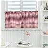 DAIHAN Tendine della Finestra a Vetro con Merletto, Tenda per mantovana Motivo a Quadretti, Decorazione per Cucina Balcone Camera Parete,Vino Rosso,90x60cm(35x23)(1 Pannello)