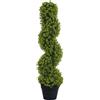 HOMCOM Pianta Finta Eucalipto a Spirale, Pianta Artificiale con Vaso Incluso Resistente ai Raggi UV, Decorazione per Interno ed Esterno, Altezza 90 cm, Verde