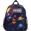 Ksajwzf Zaino personalizzato per bambini,Zaino per bambini con elementi colorati per bambini con pianeti colorati per ragazze e ragazzi,Borse per libri prescolari con nome personalizzato Galaxy