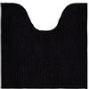 Decomira Tappeto Bagno Antiscivolo in Ciniglia | Tappetino bagno super assorbente, lavabile in lavatrice | Per il bagno, la doccia, la vasca da bagno o come tappetino WC | Nero - 45x45 cm WC