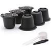 zalati 6 capsule di caffè ricaricabili riutilizzabili con cucchiaio e pennello per tazze Nespresso, compatibili con OriginalLine