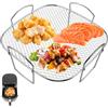 WANDGU Griglia per friggitrice ad aria calda: 20 x 20,5 x 10 cm, accessorio per friggitrice ad aria calda in acciaio inox 304, accessorio quadrato Airfryer in acciaio inox, compatibile con la maggior