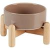 Havniva Set di ciotole rialzate in ceramica per cani e gatti da 13 cm, rialzate con supporto in legno, ciotola per cibo e acqua per cani di razza giocattolo, gatti, gattini, piatti ponderati per cani