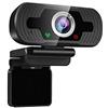 TELLUR Webcam Full HD Basic, 1080p / 30fps, correzione automatica in condizioni di scarsa illuminazione, microfono incorporato, angolo di 85°, messa a fuoco manuale, cavo 1,5 m, USB, nero