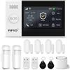 XNY Schermo Tattile Completo Allarme Casa Senza Fili 4G, Allarme Casa WiFi con Sirena, Antifurto Casa Wireless con Avviso APP, 12 Pezzi: Sensore di movimento, Sensore per Porte e Finestre, Telecomando