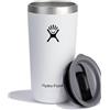 Hydro Flask - Tazza All Around 355 ml 12 oz con tappo a pressione a prova di fuoriuscite - Acciaio inox a doppia parete isolata - Senza BPA - White, 355ml (12oz)