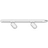 Briloner Set di prolunghe per binari, 2x punti GU10 orientabili, estensibili, sistema di binari a soffitto, binario per faretti, lampada a soffitto, plafoniera, faretto, 0,75 m, bianco