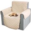 Comart - Copripoltrona Majestic - Copri Poltrona con Braccioli - Telo Trapuntato - Reversibile - Antigraffio - per Cani e Gatti - Lavabile in Lavatrice - Antiscivolo - Panna - Poltrona 1 Posto