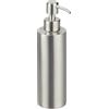 Relaxdays Dispenser di Sapone Liquido Manuale, 300 ml, Portasapone Ricaricabile, Accessorio Bagno e Cucina, Argentato, Acciaio Inox, Plastica