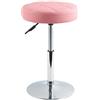 FURWOO Sgabello sedia da massaggio rotonda da salone in pelle PU Sgabello girevole regolabile Barbiere Salone di bellezza Sedia da bellezza per unghie Sgabello basso da bar Piccolo (rosa)