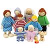 peiyee Famiglia Di Bambole Per Case Delle Bambole,Felice Famiglia Di Bambole Di Legno Set,8 Pezzi Famiglia Delle Bambole In Legno Con 1 Cuccioli Per Finta Casa Delle Bambole Accessori Regalo