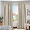 Deconovo Tende oscuranti super morbide, termiche, plissettate, 168 x 228 cm, colore beige chiaro, 2 pannelli