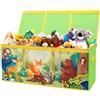decalsweet Scatola di Giocattoli Large con Coperchio Ribalta per Bambini, Contenitore Porta Giochi Pieghevole Oxford, Baule Portagiochi Impermeabile Robusto per Ragazze Ragazzi, 96×32×40cm(Animali della Foresta)