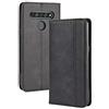 Dedux Portafoglio Custodia Cover Compatibile con LG K41S/K51S, Cover per Biglietti da Visita in Pelle Retro con Chiusura Magnetica Premium Pu Flip, Nero