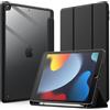JETech Custodia per iPad 10,2 Pollici (9a/8a/7a Generazione, 2021/2020/2019) con Portapenne, il Involucro Posteriore Chiaro Trasparente Supporto Cover Sottile per Tablet Antiurto (Nero)