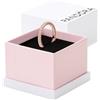 PANDORA Signature Anello con cuori brillanti placcato in oro rosa 14 carati con zirconi cubici trasparenti, 56
