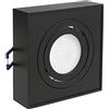 Maclean MCE464 B Faretto da incasso Spot light per LED alogena GU10 (Faretto quadrato- senza lamp., Nero)