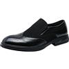 ANUFER Uomo Elegante Slip-On Brogue Scarpe da Abito Formali Ecopelle Moda Mocassini da Sposa Nero SN0702128 EU43