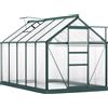 Outsunny Serra da Giardino in Policarbonato Anti UV 190x312x201cm, Serra per Piante con Finestra, Porta Scorrevole e Struttura in Alluminio