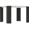 Outsunny Gazebo Pergola da Giardino 2.98x2.98m con Tenda Retrattile, Struttura in Metallo e Colonne in Rattan PE, Nero e Bianco|Aosom