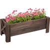 Outsunny Cassettiera per Piante da Esterno, Orto Rialzato in Legno, Design Rettangolare, 100x36.5x36 cm, per Giardino e Balcone|Aosom