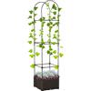 Outsunny Fioriera da Esterno Autoirrigante con Griglia per Rampicanti, Marrone e Nero, Design Moderno, 40x40x177cm|Aosom
