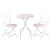 Outsunny Set da Giardino 3 Pezzi, Design a Mosaico, 2 Sedie Pieghevoli e Tavolino Rotondo, in Metallo e Ceramica, Bianco|Aosom