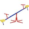 Outsunny Altalena per Bambini Doppia a Bilico Girevole a 360° in Metallo e PP, Età 3-8 Anni, 182x77x43cm Multicolore|Aosom
