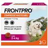 FRONTPRO x3 Compresse Masticabili, Antiparassitario Per Cani (2-4Kg) Contro Pulci E Zecche