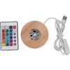 GLOGLOW Base Luminosa a LED, Base in Legno per Supporto Luminoso Luci a LED Colorate con Telecomando per Arte in Resina di