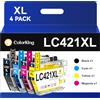 ColorKing Cartucce LC421XL LC 421 XL Compatibili per Brother LC421 LC 421 per Brother DCPJ1050DW MFCJ1010DW DCP J1050DW MFC J1010DW DCP-J1050DW MFC-J1010DW DCP-J1140DW DCP-J1800DW LC421XLBK C M Y